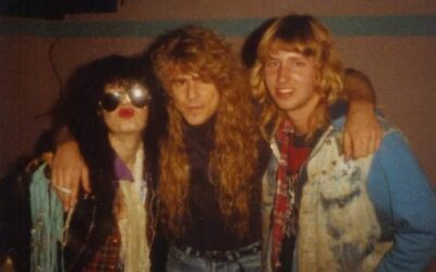 Sally Cato (Smashed Gladys), Tony Harnell (TNT) and me in NYC circa 1988